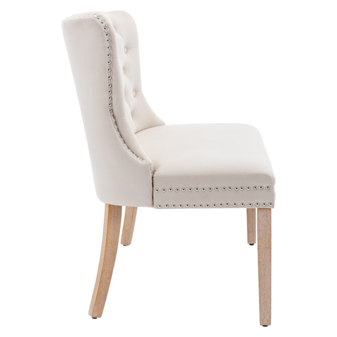 Dining Chair Modern Bench Beige - Image 7
