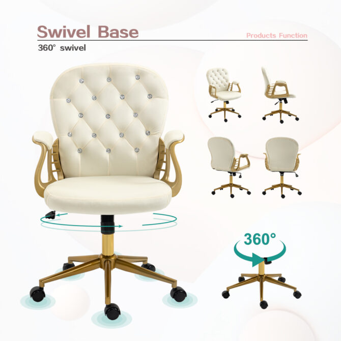 Velvet Home Office Chair - Image 8