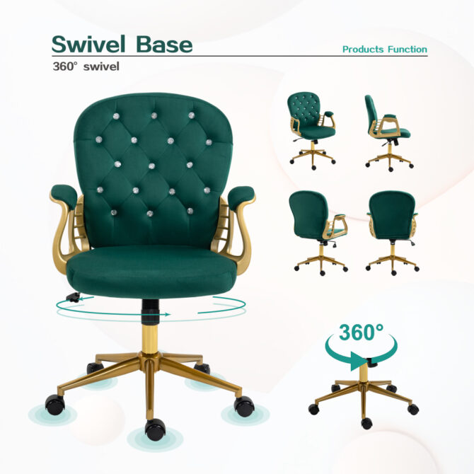 Velvet Home Office Chair - Image 8