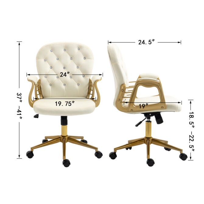 Velvet Home Office Chair - Image 2