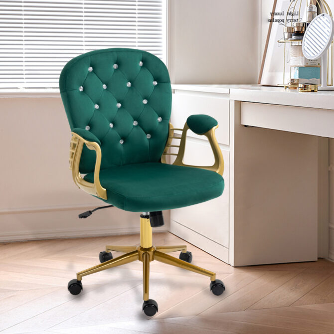 Velvet Home Office Chair - Image 4