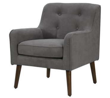 Ryder Mid Century Modern Gray Woven Fabric Tufted Armchair
