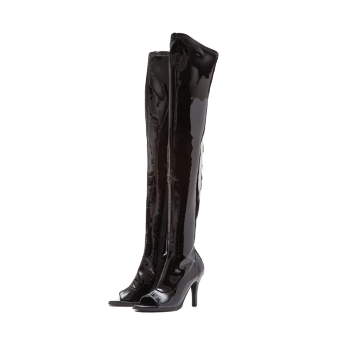 High Heels Leather Boots - Image 5