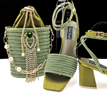 Women Shoes Bags Two Piece Sets Tassel Decorative Ankle Strap Simple Elegant Cocktail Or Daily