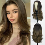 Wig European And American Women's Front Lace Wig With Small Lace Long Curly Hair Chemical Fiber High Temperature Silk Headgear Foreign Trade Wigs