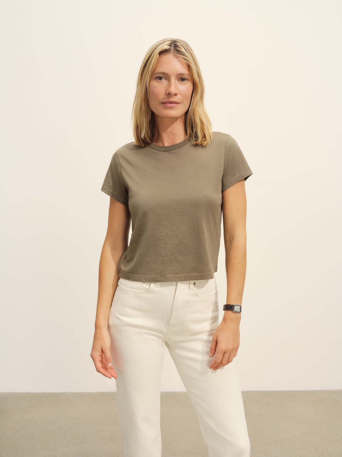 Boxy short sleeve crewneck tee