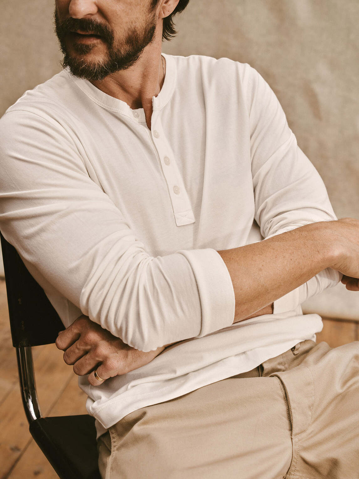 Pima Curved Hem Henley