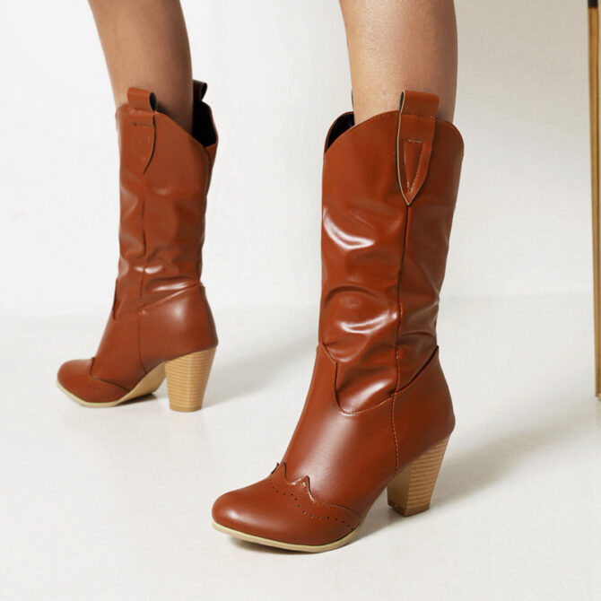 High Heel Medium Short Boots - Image 4