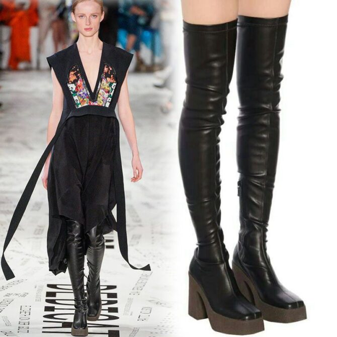 High Heels Platform Knee Boots - Image 4