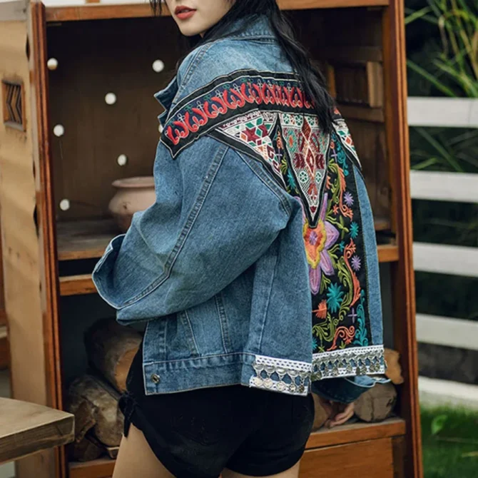 Embroidery Denim Vintage Jackets - Image 2