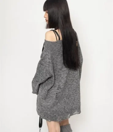 Gothic Hollow Knitted Jacquard Sweater