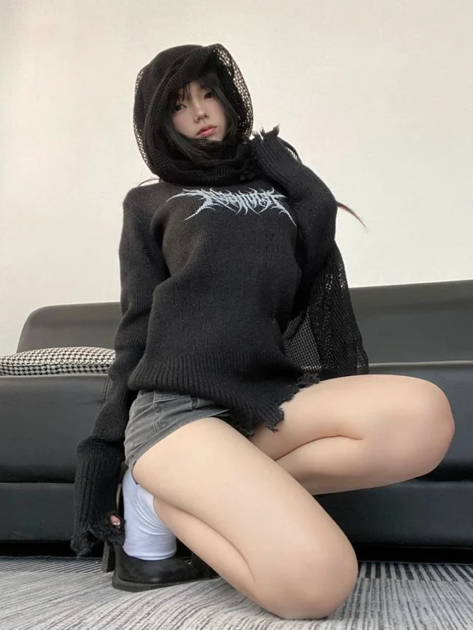 Vintage Grunge Sweaters Turtleneck - Image 3