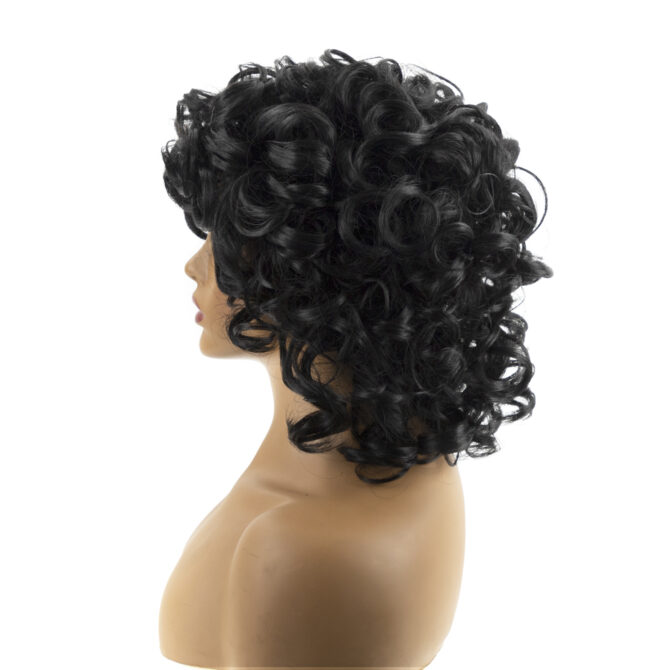 Black Short Curly Cross-border Wig - Image 5