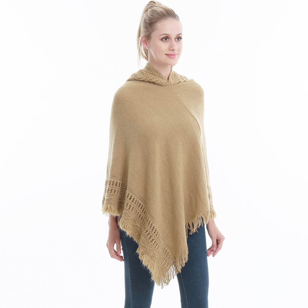Knitted Hooded Pullover Loose Size Overshirt Fat MM Loose Sweater Cross-border Factory Shawl