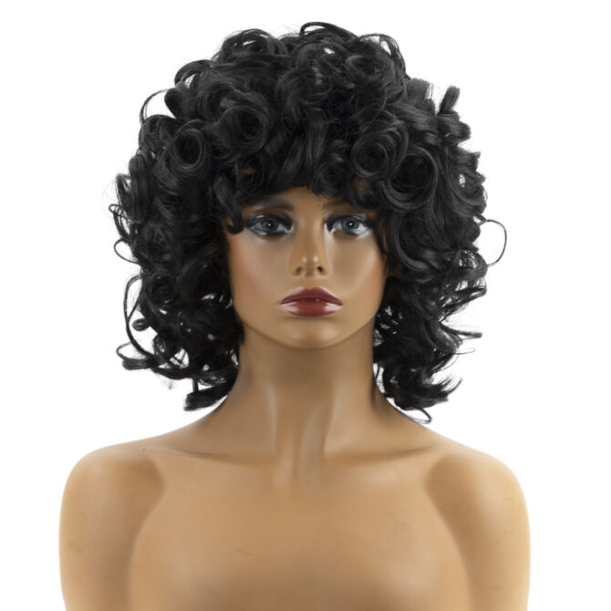 Black Short Curly Cross-border Wig - Image 2