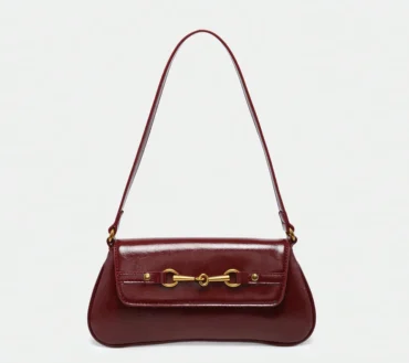 New Underarm Bag Fashionable and Versatile Solid Color Artistic Stick Bag Elegant Retro Leopard Pattern Shoulder Bag