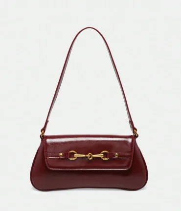New Underarm Bag Fashionable and Versatile Solid Color Artistic Stick Bag Elegant Retro Leopard Pattern Shoulder Bag