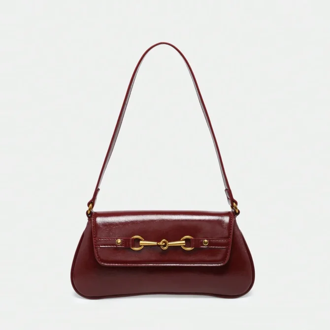 New Underarm Bag Fashionable and Versatile Solid Color Artistic Stick Bag Elegant Retro Leopard Pattern Shoulder Bag