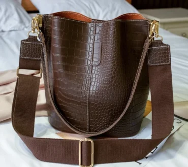 Vintage Leather Stone Pattern Crossbody Bags for Women New Shoulder Bag Fashion Handbags and Purses Bucket Bags