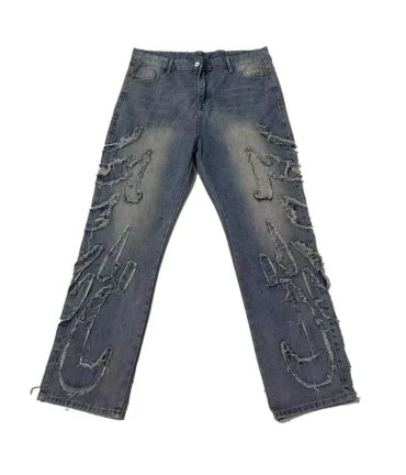 Embroidery Baggy Jeans Pants