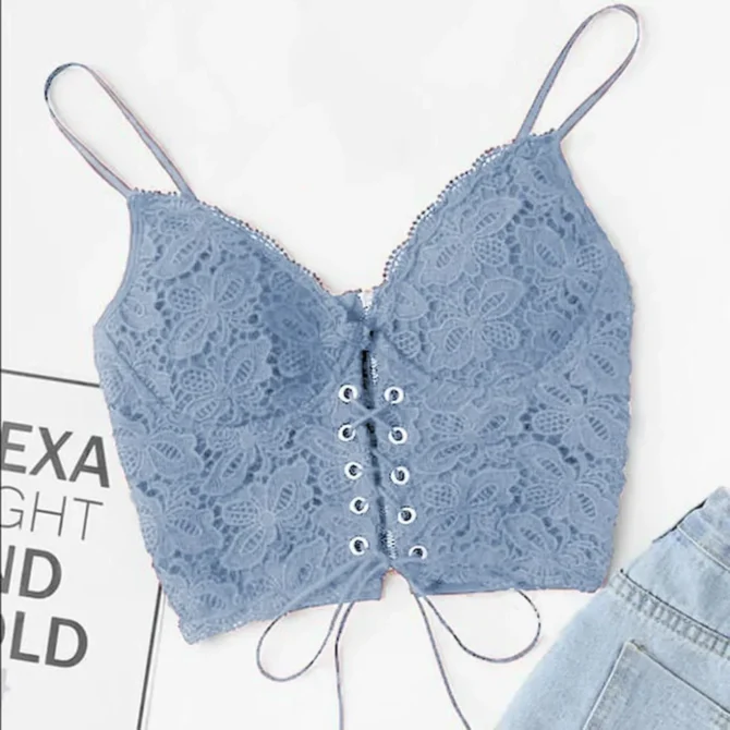 Lace Strap Crop Tops Bustier - Image 5