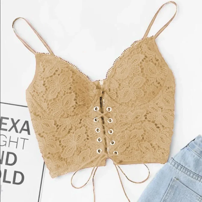 Lace Strap Crop Tops Bustier - Image 6