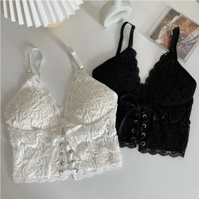 Lace Strap Crop Tops Bustier - Image 4