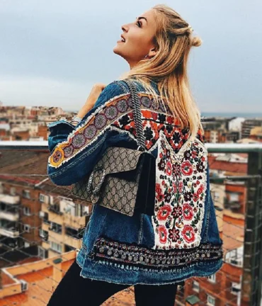 Embroidery Denim boho jacket