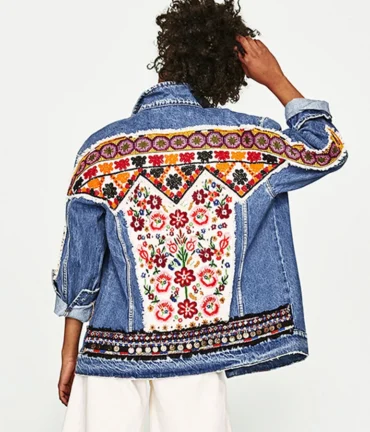 Embroidery Denim boho jacket