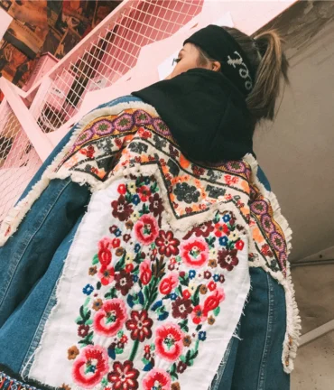 Embroidery Denim boho jacket