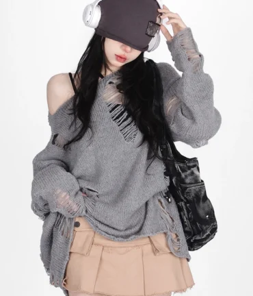 Off Shoulder Sweater Pullover Jumpers