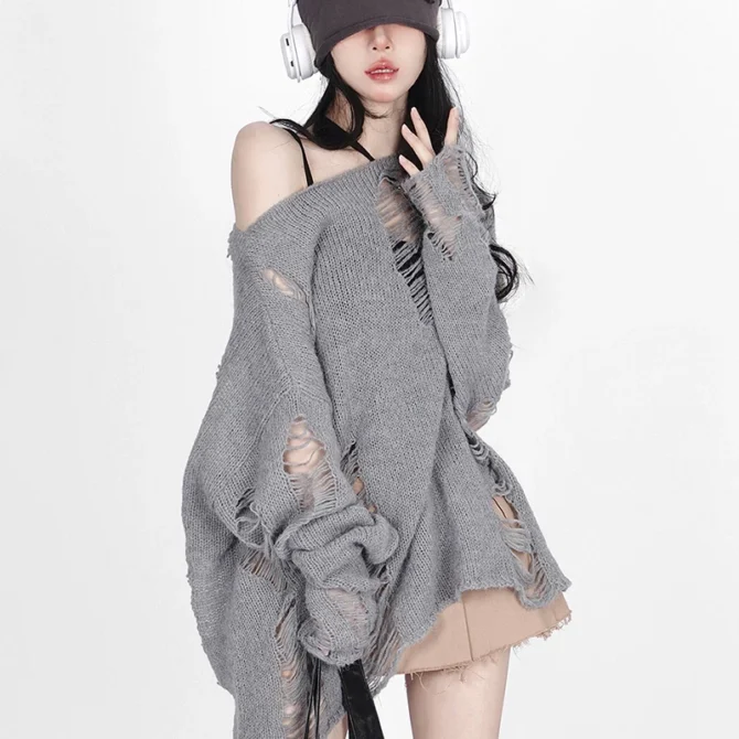 Off Shoulder Sweater Pullover Jumpers - Image 3