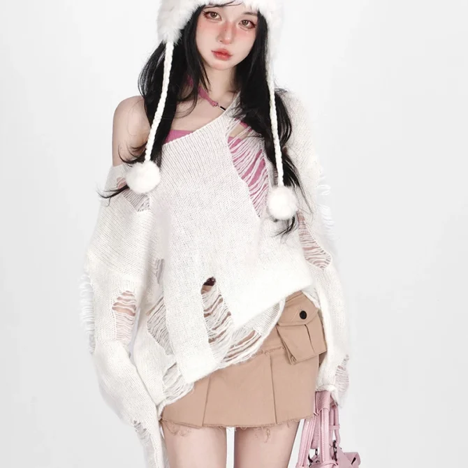 Off Shoulder Sweater Pullover Jumpers - Image 6