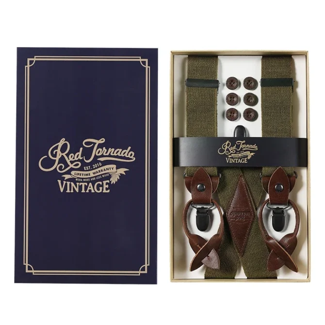Vintage Adjustable Cowhide Suspenders - Image 6