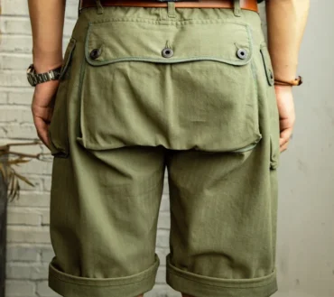 P44-0003 WW2 US Military Style 7.5oz USMT HBT Bermuda Mens Super Top Quality Cotton Vintage Casual Durable Stylish Cargo Shorts