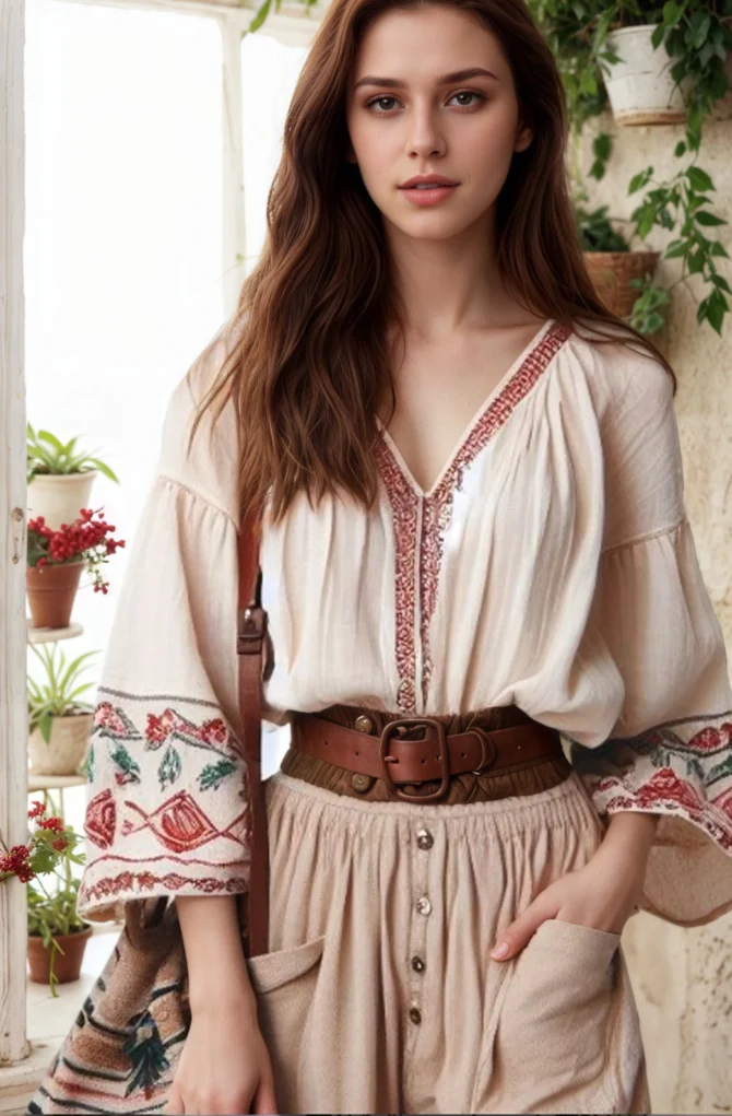 Long Sleeves Ethnic Chic Blouses - Image 2