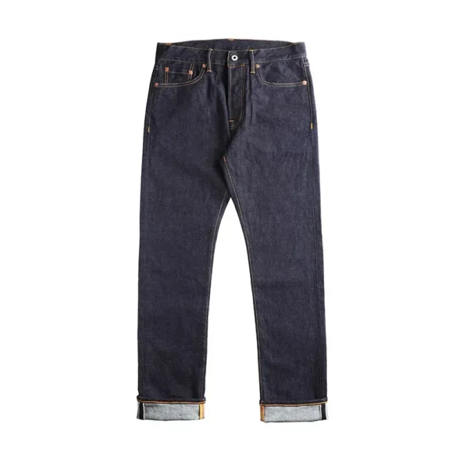 Red Tornado 12oz Slim Straight Jeans Rinsed Spring Men's Red Selvedge Denim Pants GT-0003