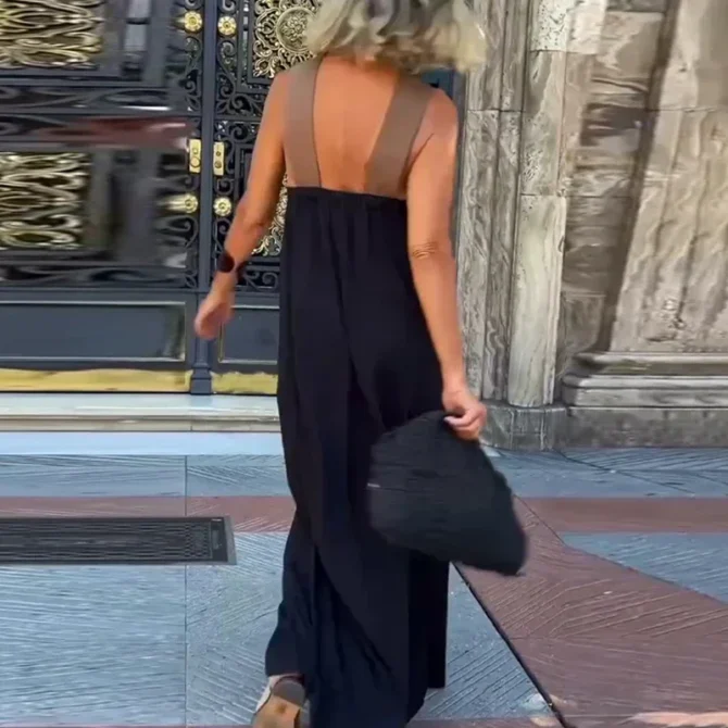 Vintage Hollow Maxi Dress Elegant Halter - Image 3