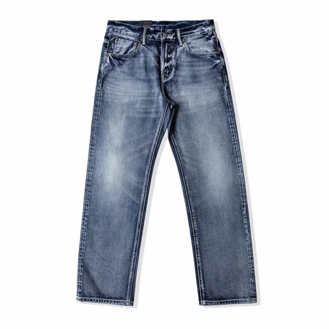 Red Tornado Men's Light Wash Jeans Ice Blue 14.5oz Selvage Denim Pants Straight Leg