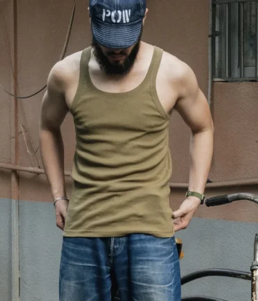 Old Fashion Strap Tank Top Ribbed