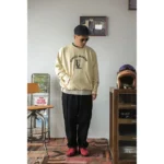 Second Order Ivy Style Print Sweatshirt Men ARaglan Crewneck Pullover Oversize Fit