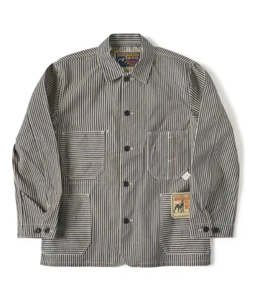 Hickory Stripe Railroad Jacket Vintage Denim Chore