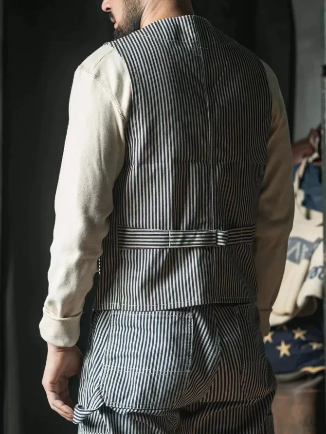 Lot 423 Express Stripe Chore Vest Vintage - Image 2