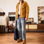 Red Tornado Men's Light Wash Jeans Ice Blue 14.5oz Selvage Denim Pants Straight Leg