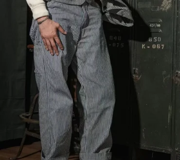 Rugged Bronson Lot 421 Express Stripe Engineer Pants Vintage Denim Railroad Conductor Trousers