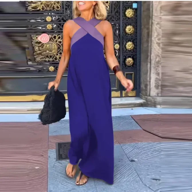 Vintage Hollow Maxi Dress Elegant Halter - Image 8