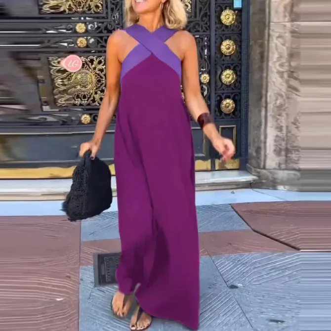 Vintage Hollow Maxi Dress Elegant Halter - Image 5
