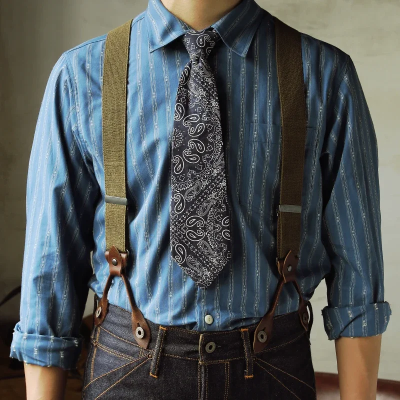 Red Tornado Vintage Super Quality Adjustable Cowhide Spaghetti Flexible Shoulder Strap Suspenders One Belt Two Usage Option