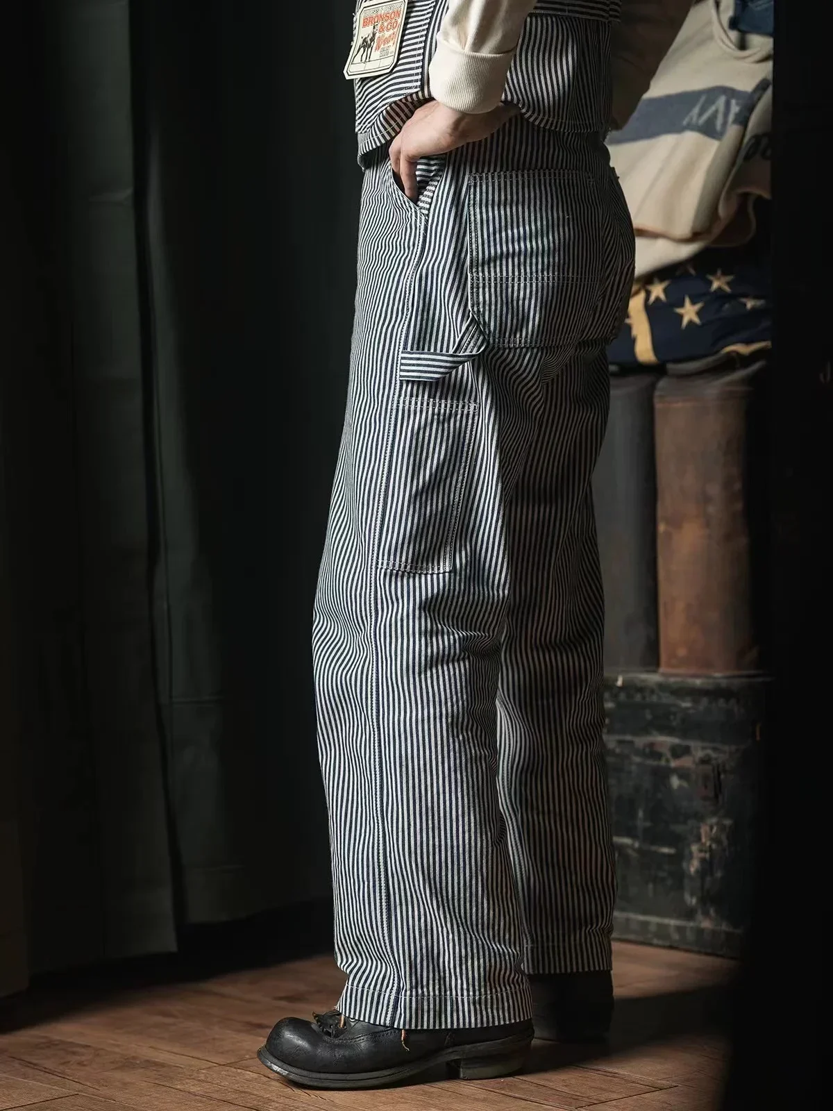 Vintage Denim Railroad Conductor Trousers
