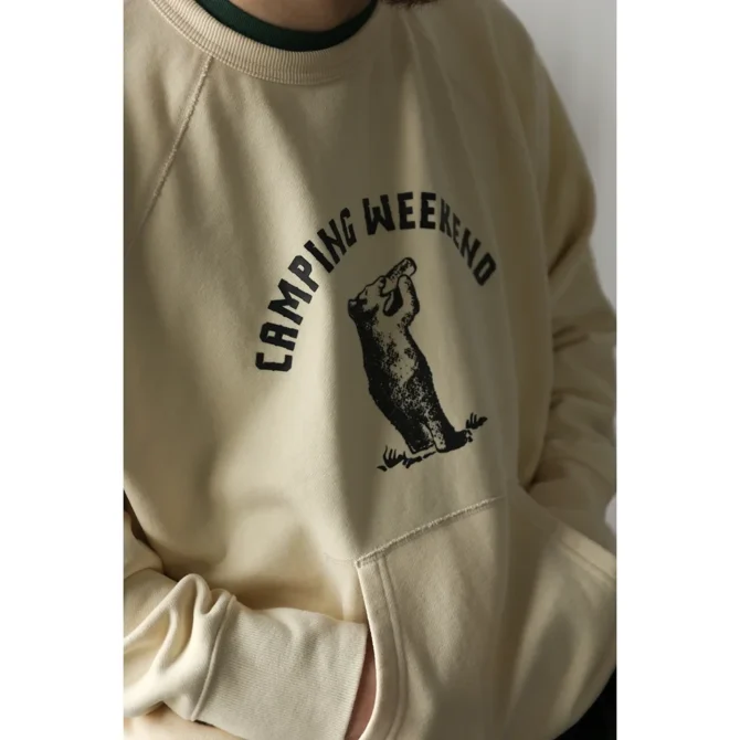 Second Order Ivy Style Print Sweatshirt Men ARaglan Crewneck Pullover Oversize Fit